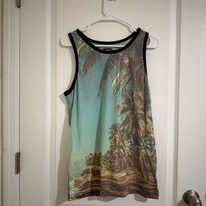 Levi's Tropical Palm Tank Top - Blue and Brown